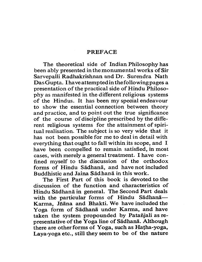 Philosophy of Hindu Sadhana