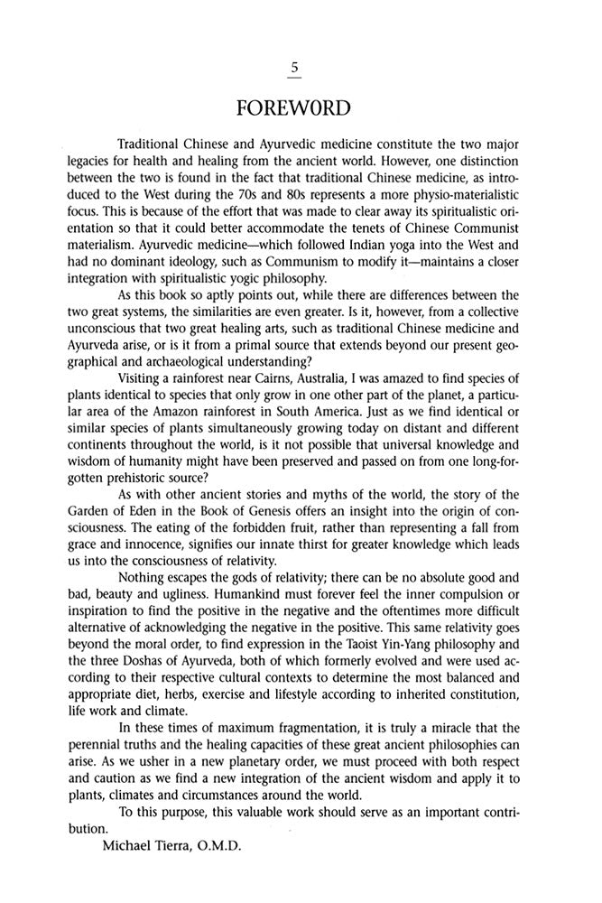 Tao and Dharma: Chinese Medicine and Ayurveda