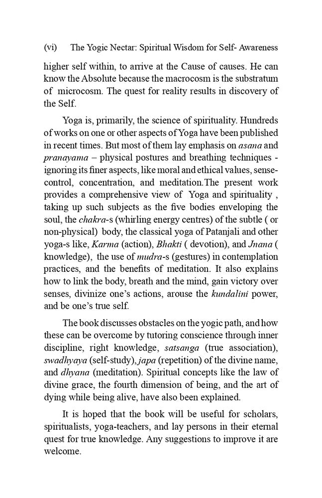 The Yogic Nectar: Spiritual Wisdom for Self-Awareness