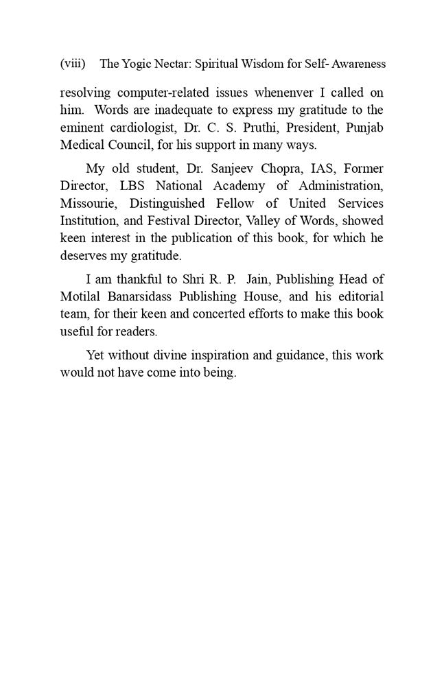 The Yogic Nectar: Spiritual Wisdom for Self-Awareness