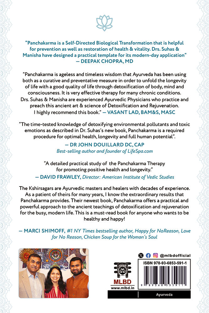 Panchakarma: The Ayurvedic Art and Science of Detoxification and Rejuvenation