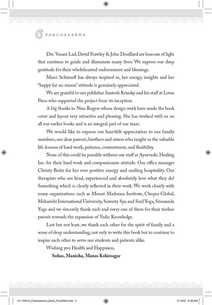 Panchakarma: The Ayurvedic Art and Science of Detoxification and Rejuvenation