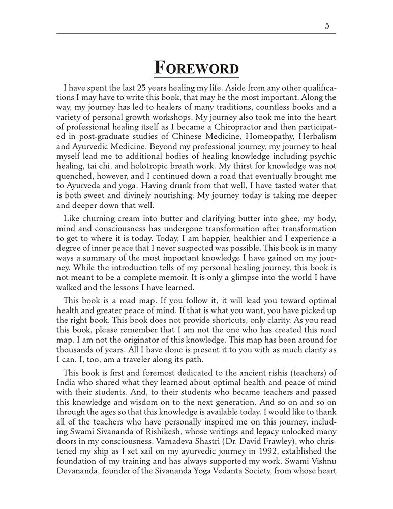 Healing Your Life: Lessons on the Path of Ayurveda