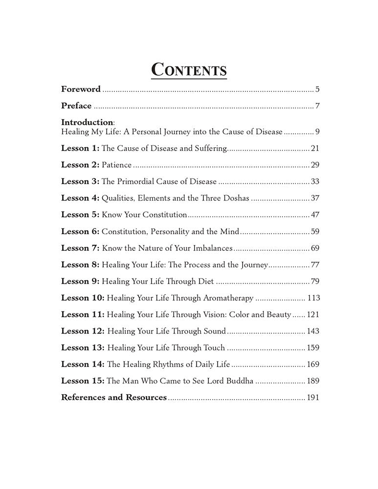 Healing Your Life: Lessons on the Path of Ayurveda