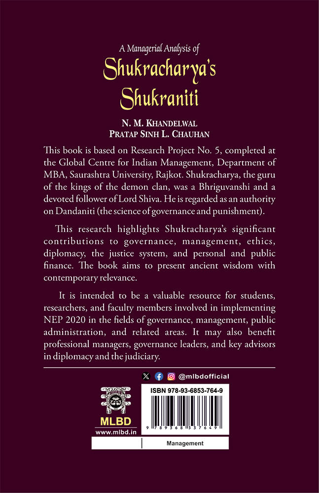 A Managerial Analysis of Shukracharya's Shukraniti