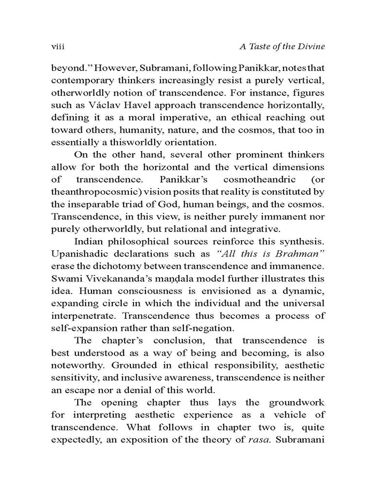A Taste of the Divine: Rasa and Transcendence in Dialogue
