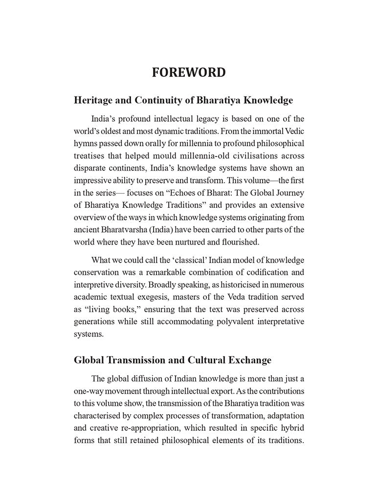 Bharatiya Knowledge Traditions: Echoes of Bharat (The Global Journey of Bharatiya Knowledge Traditions) (Volume 1)