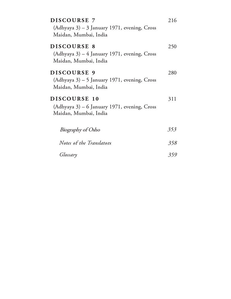 Gita Darshan: Discourses on the Bhagavad Gita by Osho (Volume 2): Adhyaya 3 - Yoga of Action (Karma Yoga)