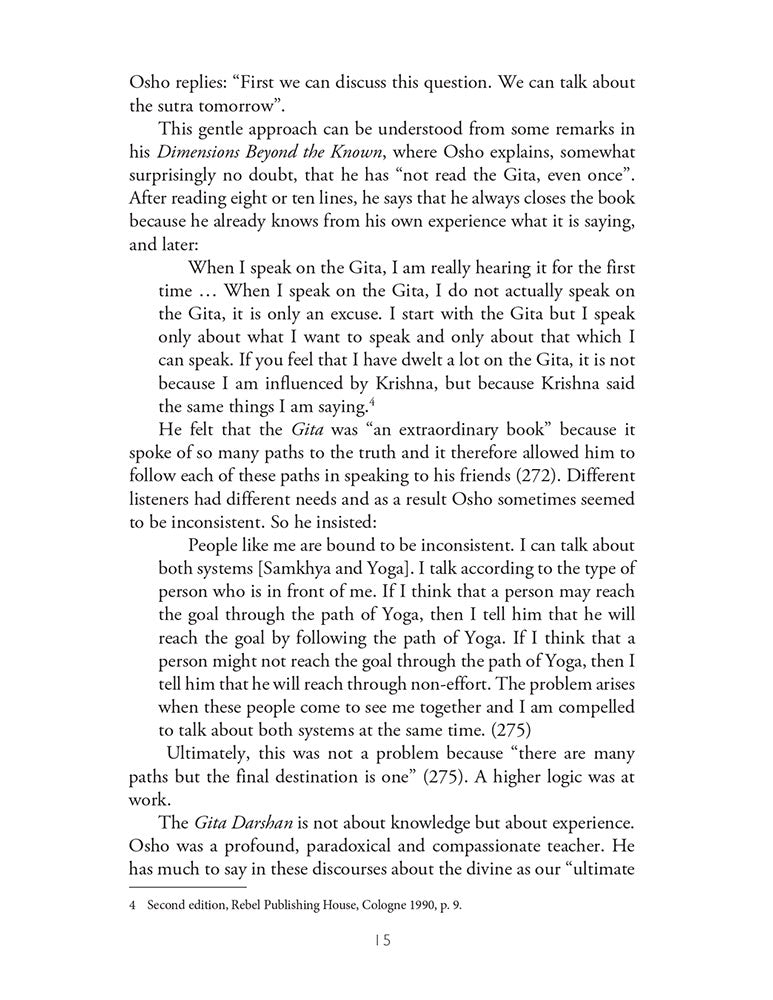 Gita Darshan: Discourses on the Bhagavad Gita by Osho (Volume 3): Adhyaya 4 - Yoga of Knowledge - Action - Renunciation (Gyan - Karma - Sannyas - Yoga)