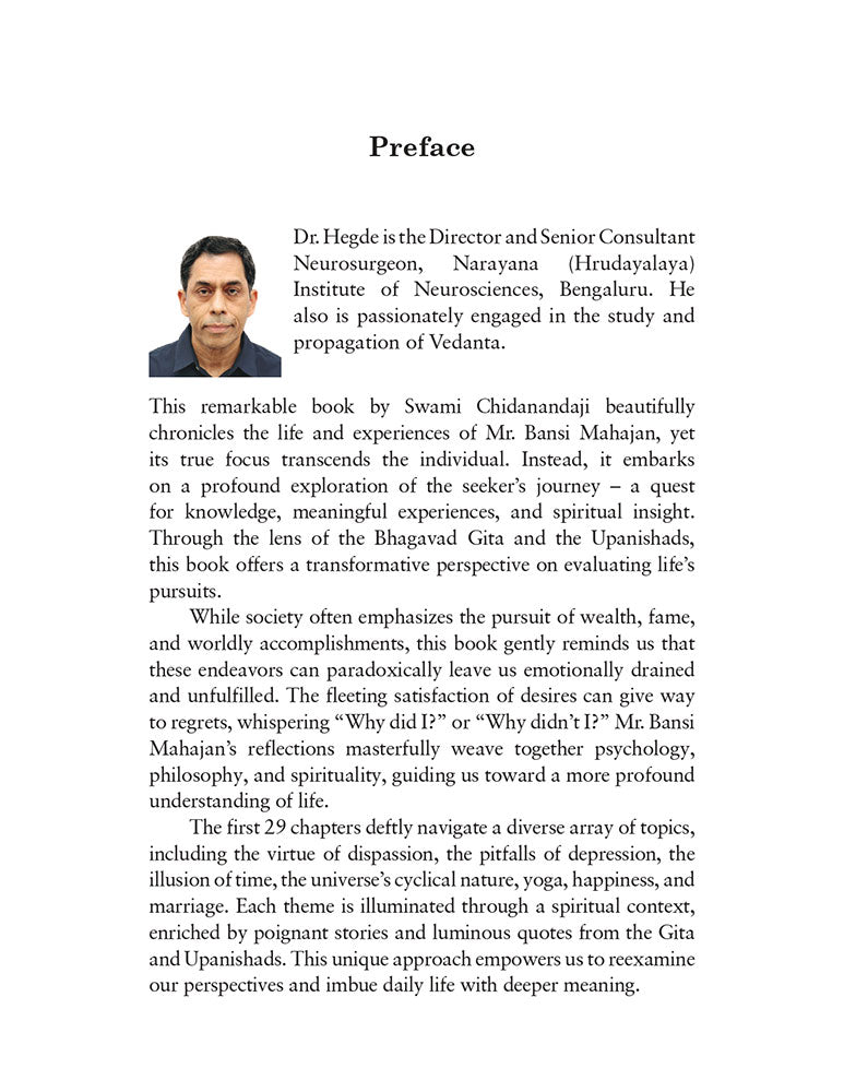 The Life and Experiences of Bansi Mahajan (A Truth-Seeker): Insights In To Motivation, Psychology, and Spirituality