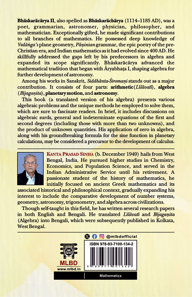 Algebra of Bhaskaracharya (बीजगणितम्ः भास्कराचार्यैः प्रणीतम्)