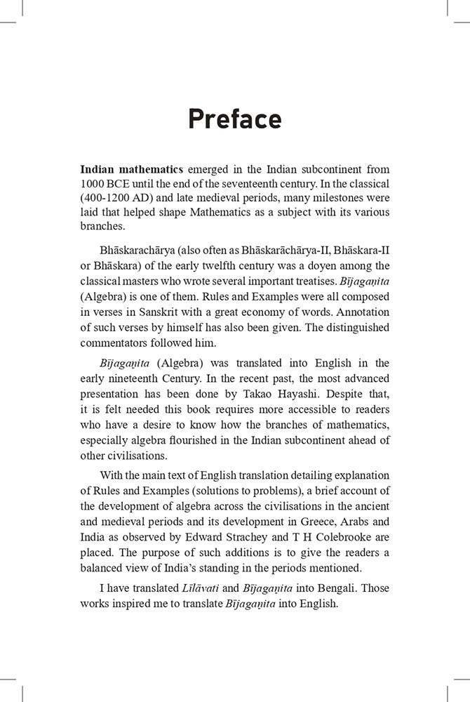 Algebra of Bhaskaracharya (बीजगणितम्ः भास्कराचार्यैः प्रणीतम्)