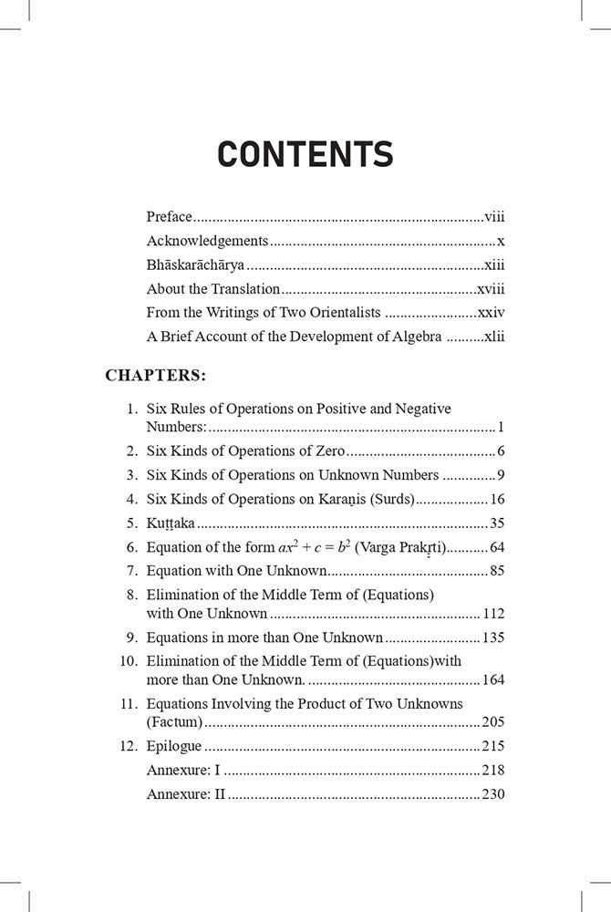 Algebra of Bhaskaracharya (बीजगणितम्ः भास्कराचार्यैः प्रणीतम्)