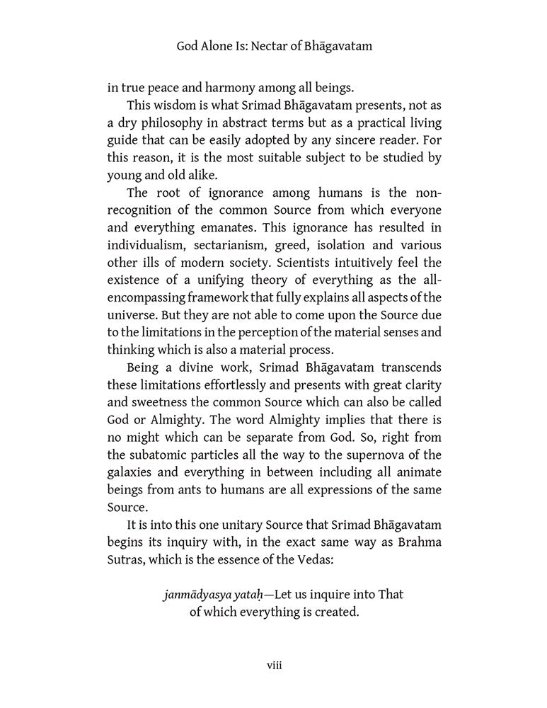 God Alone Is: Nectar of Bhagavatam