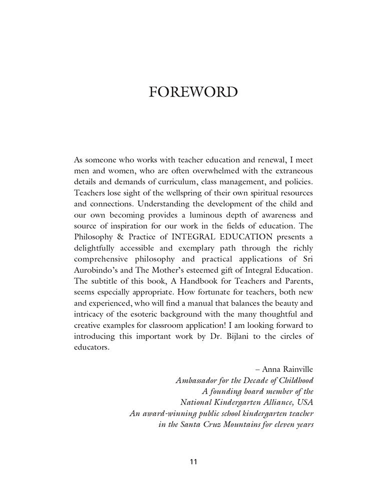 The Philosophy & Practice of Integral Education in the Light of Sri Aurobindo & The Mother: A Handbook for Teachers & Parents