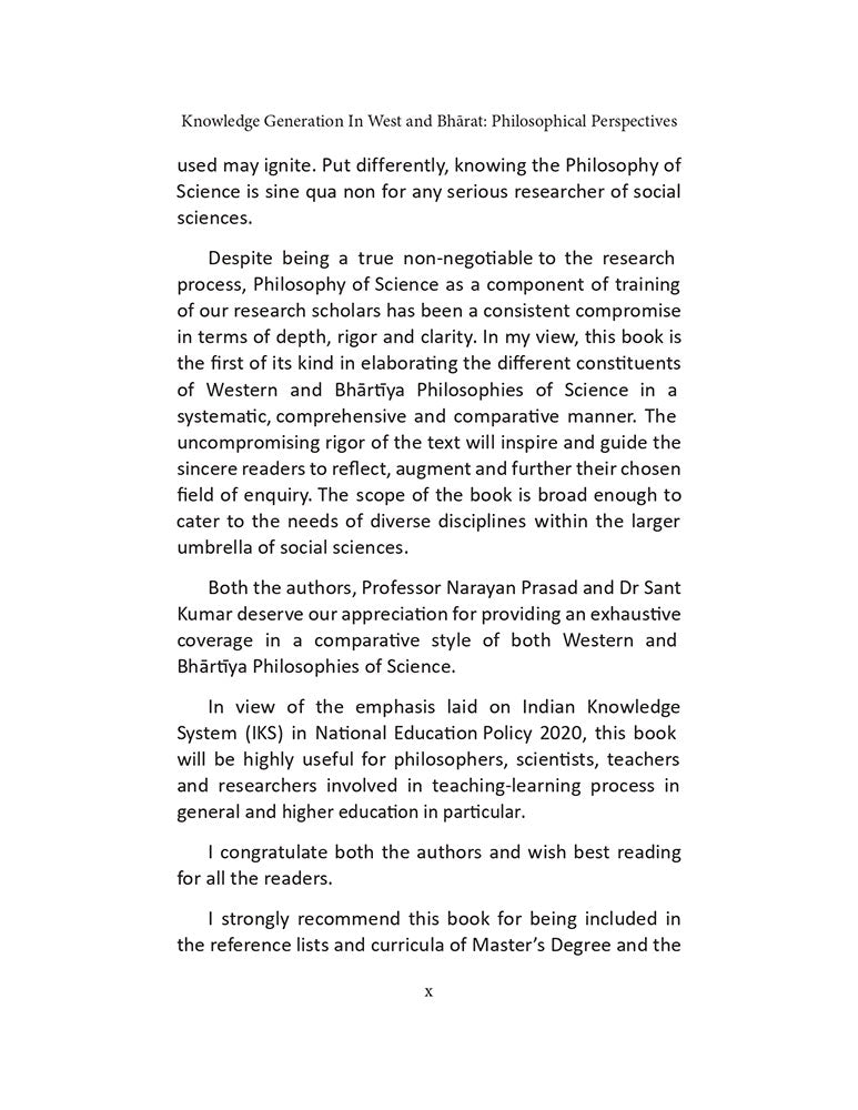 Knowledge Generation in the West and Bharat: Philosophical Perspectives