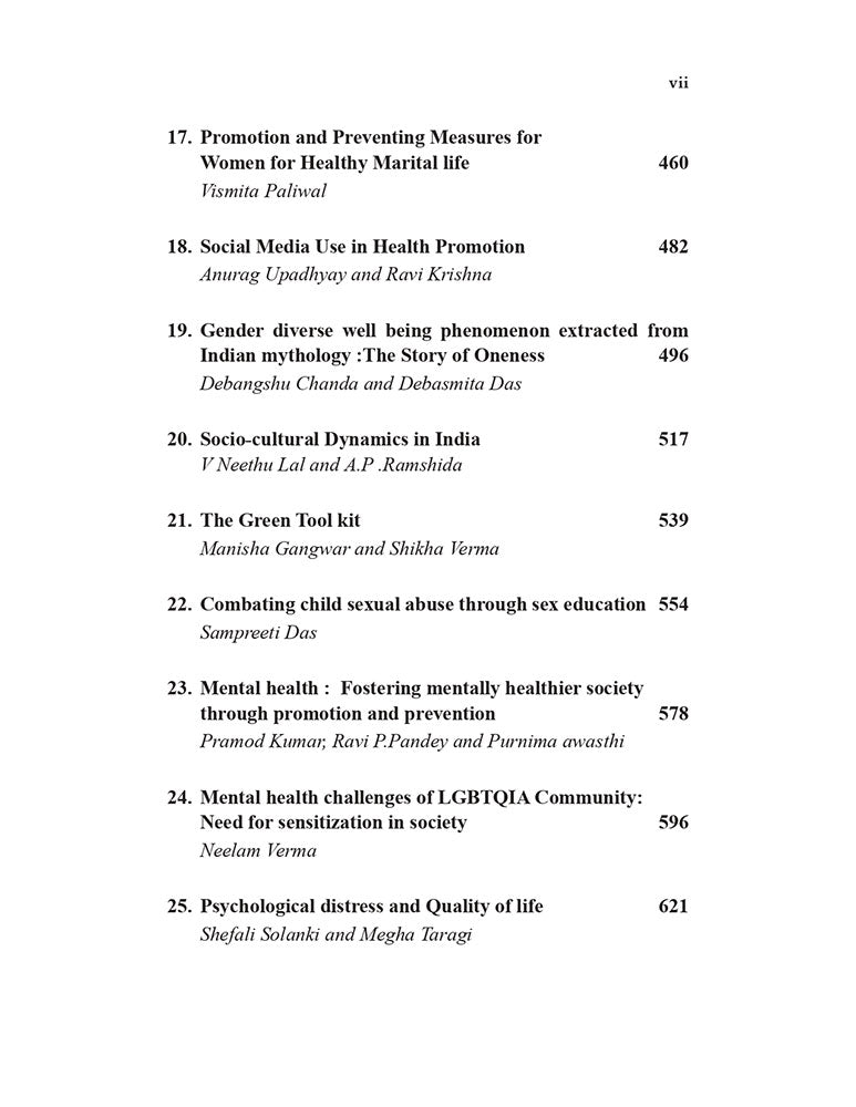 Mental Health: Promotion and Prevention