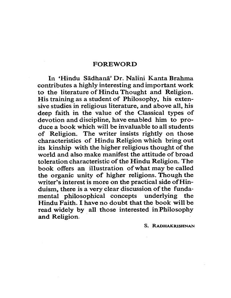 Philosophy of Hindu Sadhana