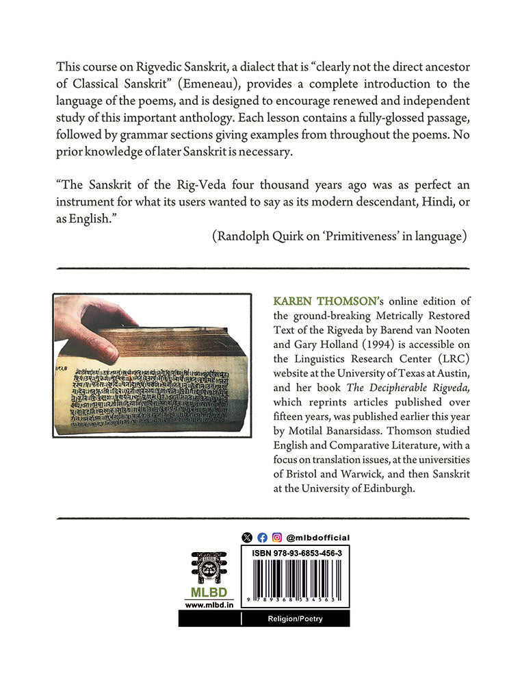 The Language of the Rigveda: A Course in Ten Lessons (The Earliest Indo-European Poetry)