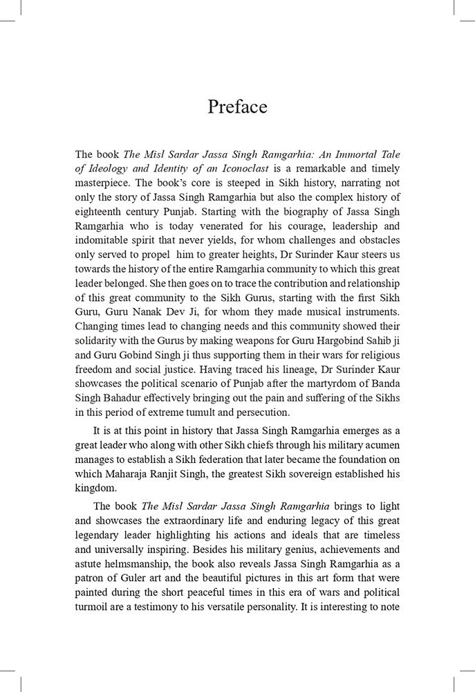 The Misl Sardar: Jassa Singh Ramgarhia (An Immortal Tale of Ideology and Identity of an Iconoclast)