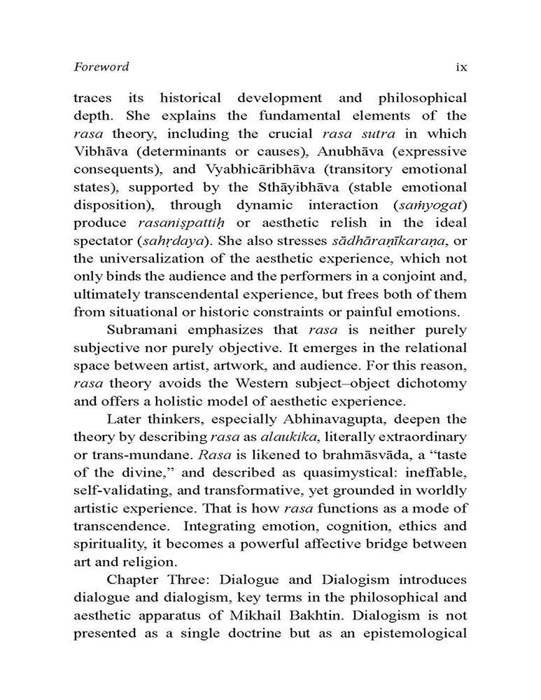 A Taste of the Divine: Rasa and Transcendence in Dialogue
