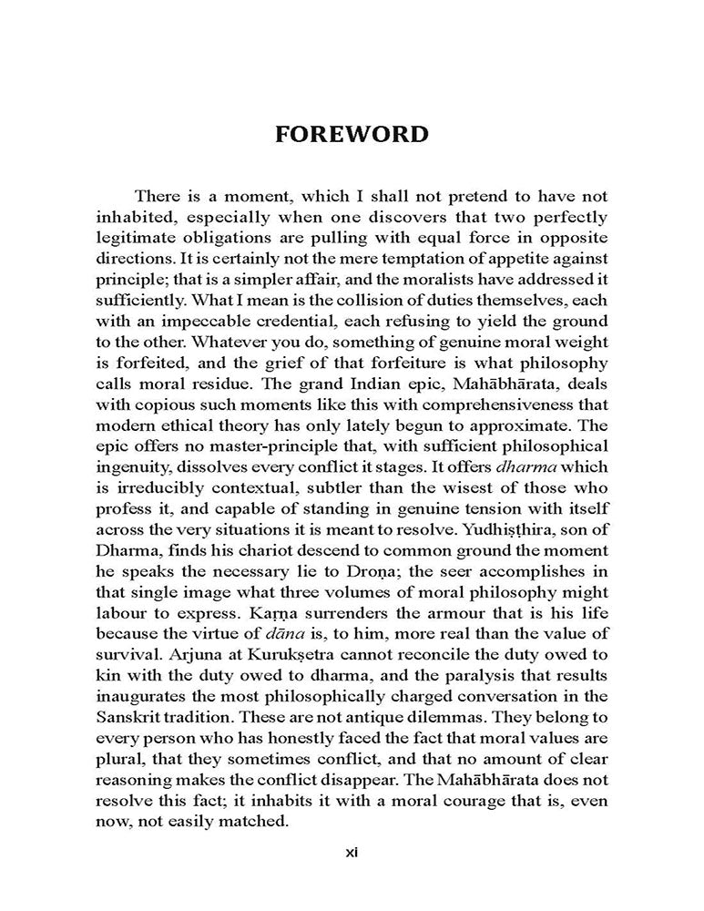 Conflict of Values in the Mahabharata