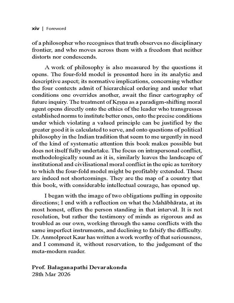 Conflict of Values in the Mahabharata