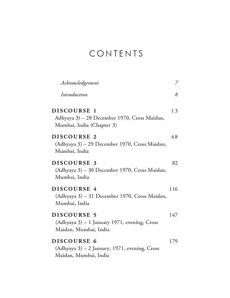 Gita Darshan: Discourses on the Bhagavad Gita by Osho (Volume 2): Adhyaya 3 - Yoga of Action (Karma Yoga)