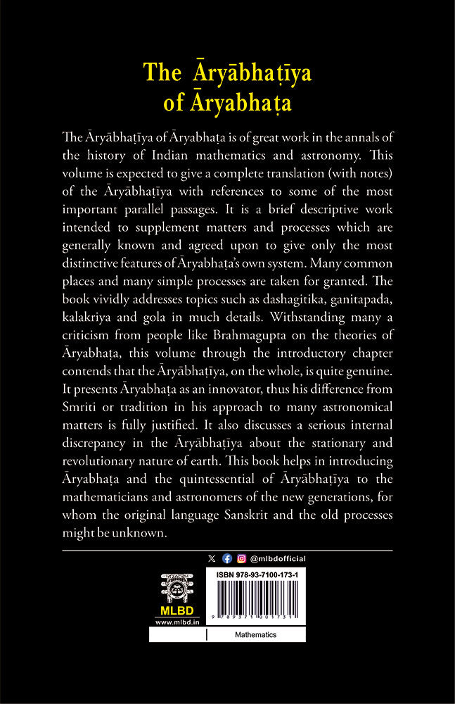 The Aryabhatiya of Aryabhata