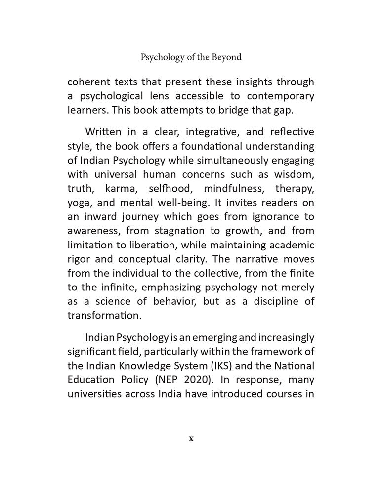 Psychology of the Beyond: An Indian Perspective of Life and Mental Well-Being