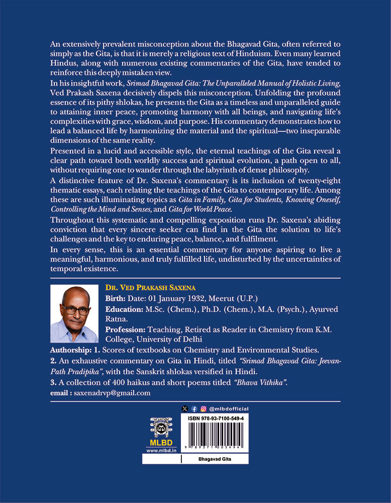 Shrimad Bhagavad Gita (The Unparalleled Manual of Holistic Living)