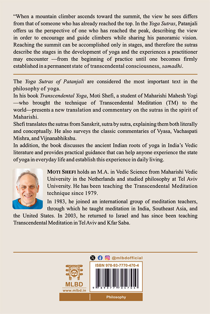 Transcendental Yoga: The Yoga Sutras in Light of the Teachings of Maharishi Mahesh Yogi