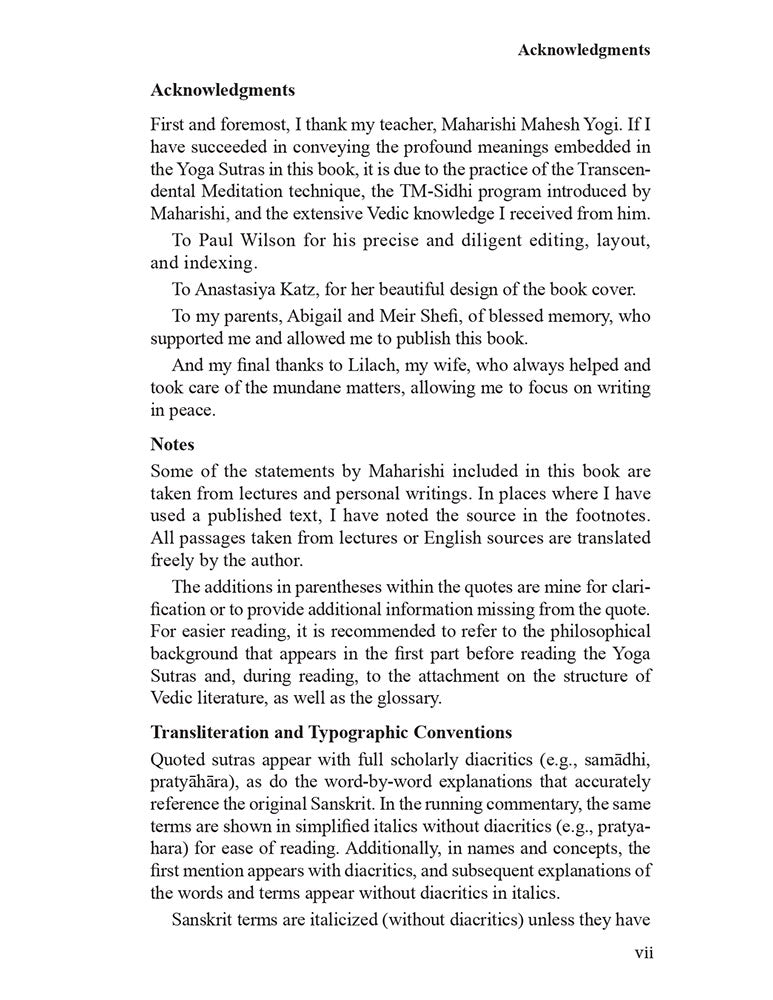 Transcendental Yoga: The Yoga Sutras in Light of the Teachings of Maharishi Mahesh Yogi