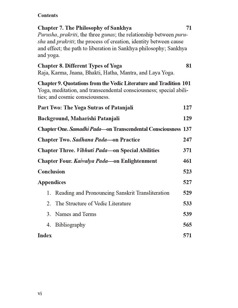 Transcendental Yoga: The Yoga Sutras in Light of the Teachings of Maharishi Mahesh Yogi