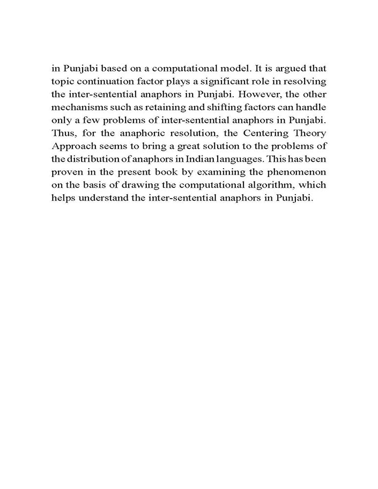 Discourse Anaphora Resolution in Punjabi: A Centering Theory-Based Approach