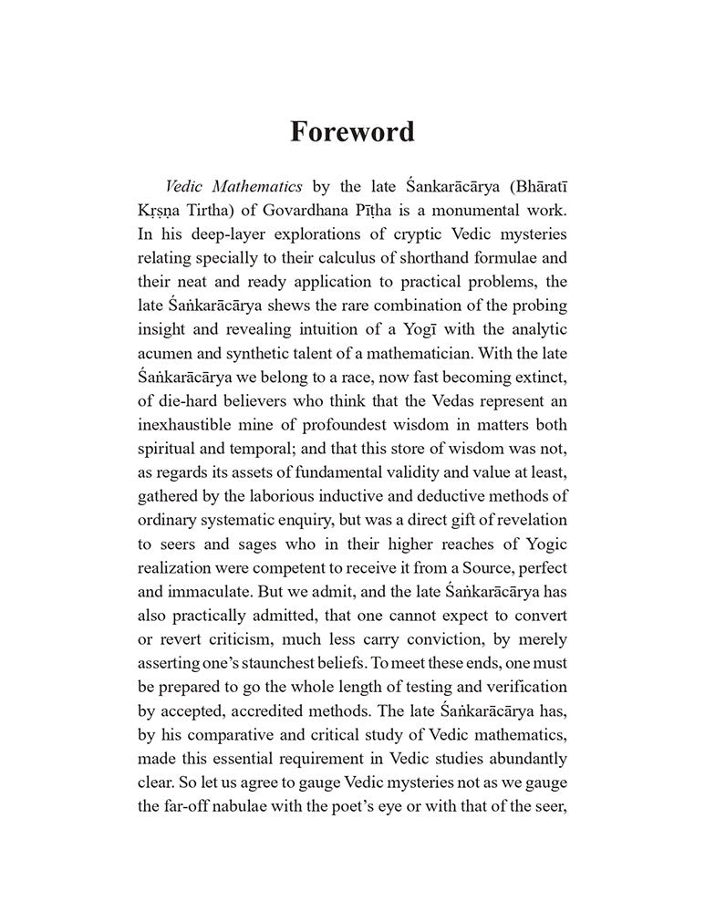 Vedic Mathematics Or Sixteen Simple Mathematical Formulae from The Vedas (For One-line Answers to All Mathematical Problems)